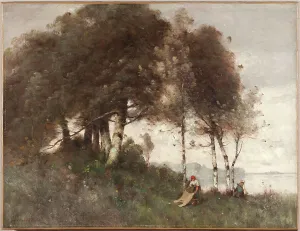 Washerwomen Prints: Paysage aux lavandières, after 1870. Creator: Paul-Désiré Trouillebert
