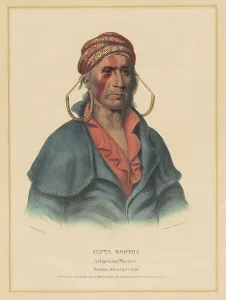 Nose Ring Prints: Payta Kootha, a Shawnee Warrior, 1836. Creator: Albert Newsam