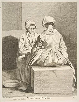 Anne Claude Philippe De Caylus Gallery: Pea Shellers, 1737. Creator: Caylus, Anne-Claude-Philippe de
