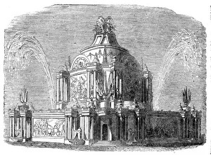 Firework Prints: Peace Commemoration, 1814 - Temple of Concord in the Green-Park, 1856. Creator: Unknown