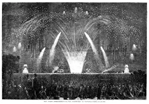 Firework Prints: The Peace Commemoration - the Fireworks in Victoria-Park, 1856. Creator: Unknown