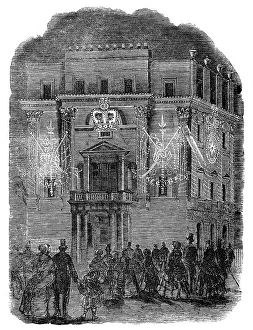 The Peace Illumination - Right Hon. Lord Panmure's (Minister-at-War), Belgrave-Square, 1856. Creator: Unknown