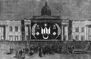 Triumphalism Prints: The Peace Illuminations - The National Gallery, 1856. Creator: Unknown