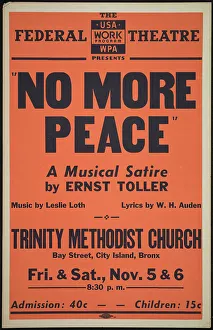 Administration Works Progress Prints: No More Peace, New York, [1937]. Creator: Unknown