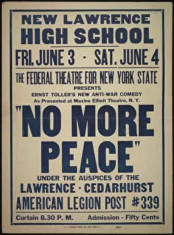 High School Prints: No More Peace, Roslyn, NY, 1937. Creator: Unknown