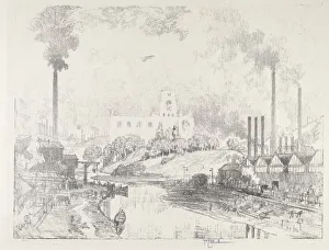 Factories Prints: Peace and War, 1916. Creator: Joseph Pennell