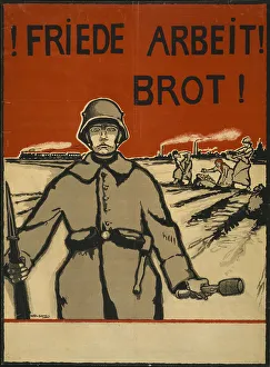 Great War Prints: Peace, Work, Bread!, 1919. Creator: Bartels, Wera von (1886-1922)