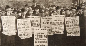 Injustice Prints: Peaceful demonstration regarding the treatment of British ex-servicemen, 1923. Artist