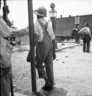 Filling Station Prints: Peach pickers, Muscella, Georgia, 1936. Creator: Dorothea Lange