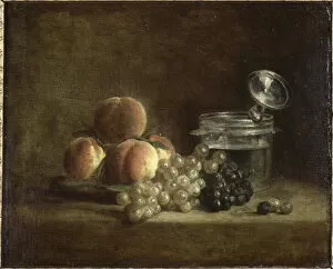 Musee Des Beaux Arts Gallery: Peaches and grapes. Creator: Chardin, Jean-Baptiste Simeon (1699-1779)