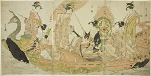 Eishi Chobunsai Collection: The Peacock Boat, c. 1795/96. Creator: Hosoda Eishi