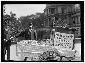 Stall Prints: Peanut vendor Steve Vasilakas standing near his cart