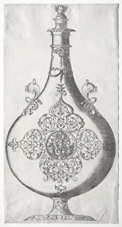 Pear-shaped Bottle with Trophy of Arms. Creator: Mathis Zündt (German, c. 1498-1572)