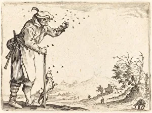 Painful Prints: Peasant Attacked by Bees, c. 1622. Creator: Jacques Callot