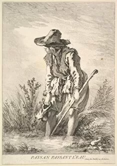 Fur Coat Gallery: Peasant Crossing Water, 1786. Creator: William Wynne Ryland