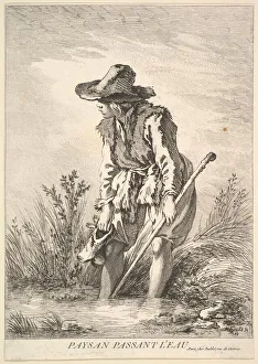 Francois Prints: Peasant Crossing Water, 1786. Creator: William Wynne Ryland
