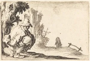 Squatting Prints: Peasant Defecating, c. 1622. Creator: Jacques Callot