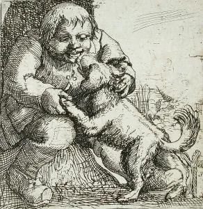 Tender Prints: Peasant and Dog, 17th century. Creator: Frederick Bloemaert