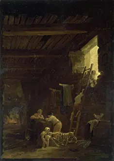 Ladder Prints: Peasant Dwelling-Place, 1770. Creator: Hubert Robert