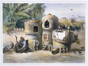 Achille Constant Theodore Emile Gallery: Peasant dwellings in Upper Egypt, 1848. Artist: Eugene Leroux