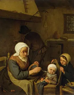 Four People Prints: Peasant Family, 1667. Creator: Adriaen van Ostade