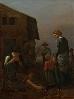 Removing Prints: Peasant Family, with a Man Removing Fleas from Himself. Creator: Michiel Sweerts