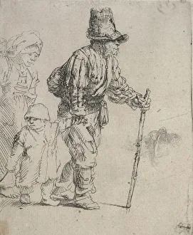 Vagabond Prints: Peasant family on the tramp, c.1652. Creator: Rembrandt Harmensz van Rijn