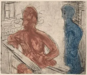 Die Brucke Gallery: Peasant and Girl, 1921. Creator: Ernst Kirchner