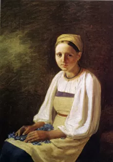 Alexei Gavrilovich 1780 1847 Gallery: A Peasant Girl with cornflowers, 1820s. Artist: Venetsianov, Alexei Gavrilovich (1780-1847)