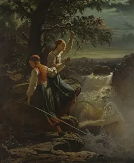 Two Peasant Girls listening to the Playing of the Water Sprite, 1860