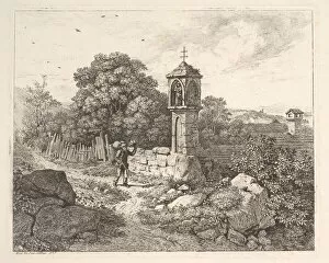Cella Gallery: A Peasant Greeting the Statue of Mary, 1817. Creator: Johann Christian Erhard