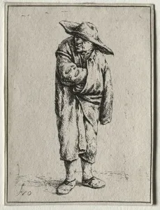 1610 1684 Prints: Peasant with his hand in his cloak. Creator: Adriaen van Ostade (Dutch, 1610-1684)