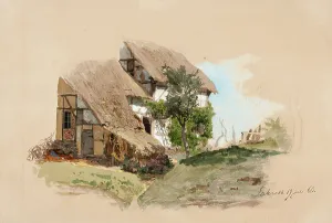 Gustaf Werner Holmberg Prints: A peasant house in the Rhineland