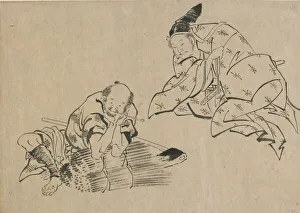 Peasant and noble, late 18th-early 19th century. Creator: Hokusai Peasant and noble, late 18th-early 19th century. Creator: Hokusai