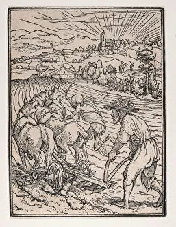 Holbein Hans The Younger Gallery: The Peasant (or Ploughman), from The Dance of Death, ca. 1526, published 1538