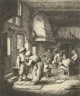 Adrian Ostade Collection: Peasant Paying his Bill, 1610-85. Creator: Adriaen van Ostade