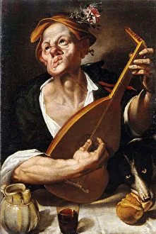 Tune Prints: Peasant playing the lute, ca. 1575