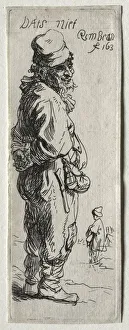 1606 1669 Prints: A Peasant Replying: thats nothing, probably 1634. Creator: Rembrandt van Rijn (Dutch