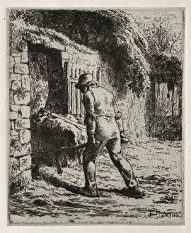 1814 1875 Prints: Peasant Returning from the Manure Heap, 1855-1856. Creator: Jean-Francois Millet (French