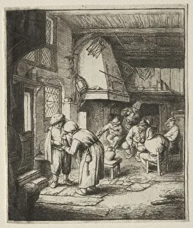 1610 1684 Prints: The Peasant settling his debt. Creator: Adriaen van Ostade (Dutch, 1610-1684)