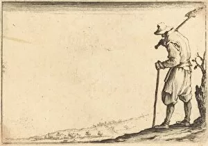 Peasant with Shovel on His Shoulder, c. 1617. Creator: Jacques Callot