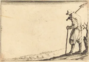 Peasant with Shovel on His Shoulder, c. 1617. Creator: Jacques Callot Peasant with Shovel on His Shoulder, c. 1617. Creator: Jacques Callot