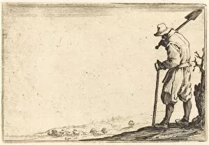 Peasant with Shovel on His Shoulder, c. 1622. Creator: Jacques Callot