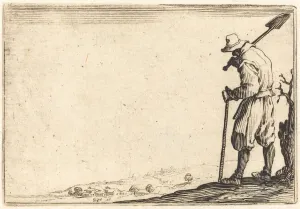 Peasant with Shovel on His Shoulder, c. 1622. Creator: Jacques Callot Peasant with Shovel on His Shoulder, c. 1622. Creator: Jacques Callot
