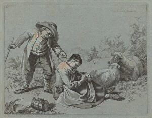 Peasant Teasing a Sleeping Girl with a Twig, 1763. Creator: Francesco Londonio