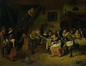 Festivities Prints: Peasant wedding, 1672. Creator: Jan Steen