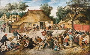 Bride And Groom Collection: The Peasant Wedding. Artist: Brueghel, Pieter, the Younger (1564-1638)