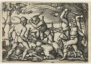 The Peasant Wedding or the Twelve Months: No. 9, 1547. Creator: Hans Sebald Beham (German