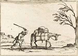 Beating Gallery: Peasant Whipping his Donkey, 1628. Creator: Jacques Callot