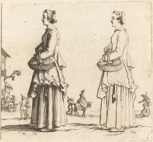 Peasant Woman with Basket, in Profile, Facing Left, 1617 and 1621